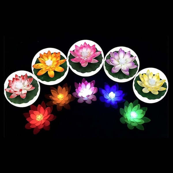 18/28cm Kunstig Lotusblomst LED Svømmebasseng Hagedam Flytende Blomsterlampe Jikaix Yellow Yellow 18 cm