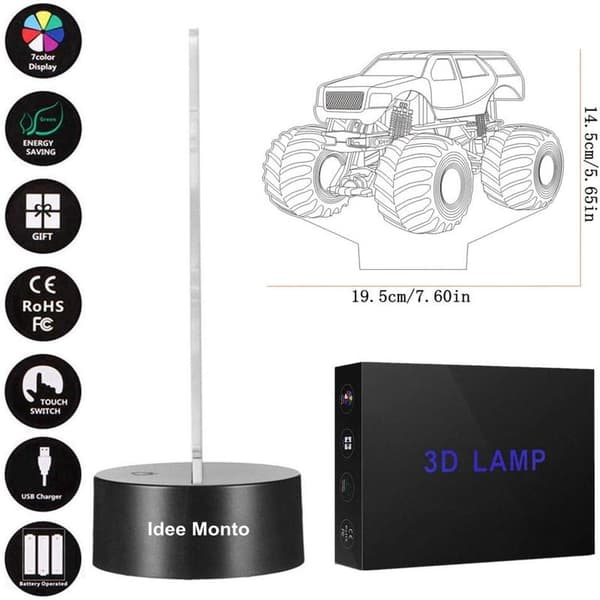 Nattlampa LED-lampor 3D-belysning Ljusguide Monste