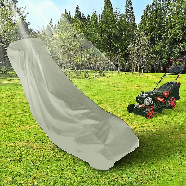 Plæneklippercover Vandtæt Heavy Duty Push Mower Covers, uv-beskyttelse Universal pasform med snøre og låg Opbevaringspose Khaki