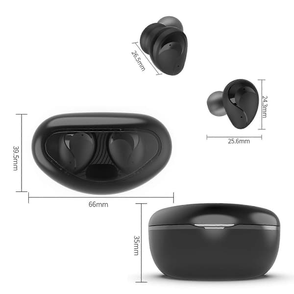 Mini trådløst ENC Bluetooth-headset med opladet strømdisplay Pink