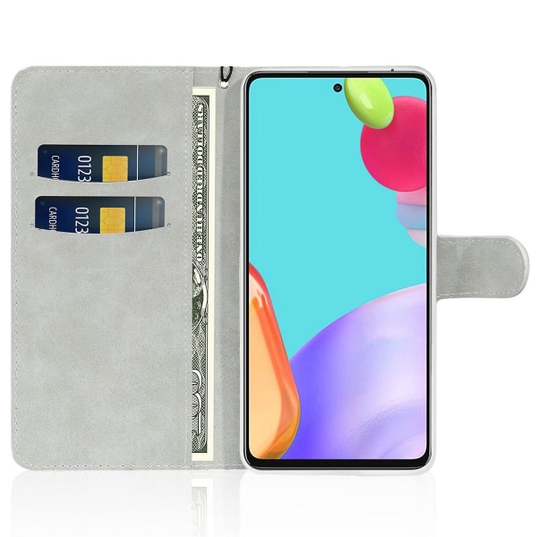 Glitrende Powder Fuld beskyttelse Mobiltelefon Case Stand Pung Cover til Samsung Galaxy A33 5G Silver Style C Samsung Galaxy A33 5G