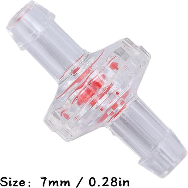 6 Pieces 7mm Check Valves, PP Plastic One-Way Check Valve, One-Way Valve, Ozone Resistant Connection Pipe with Water Stop Diaphragm