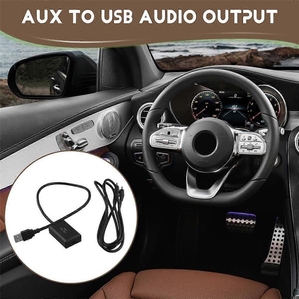 7 tommer bilskærm lydindgang AUX til USB-lyd til Mercedes Benz Svart