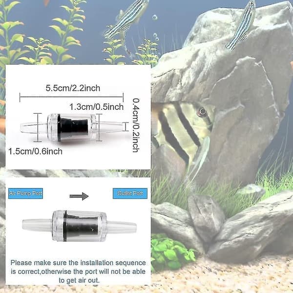 Kontrolventiler til akvarieluftpumpe, envejs kontrolventil til akvarium, envejs kontrolventil til akvarium, kontrolventil til akvarium, sort