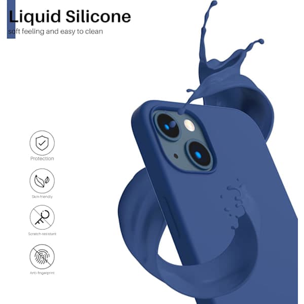 iPhone 13 Case, Liquid Silicone Case for 6.1 inch iPhone 13, Ultra-Thin Case, Full Body Shockproof Protective Soft Case Royal Blue Royal Blue