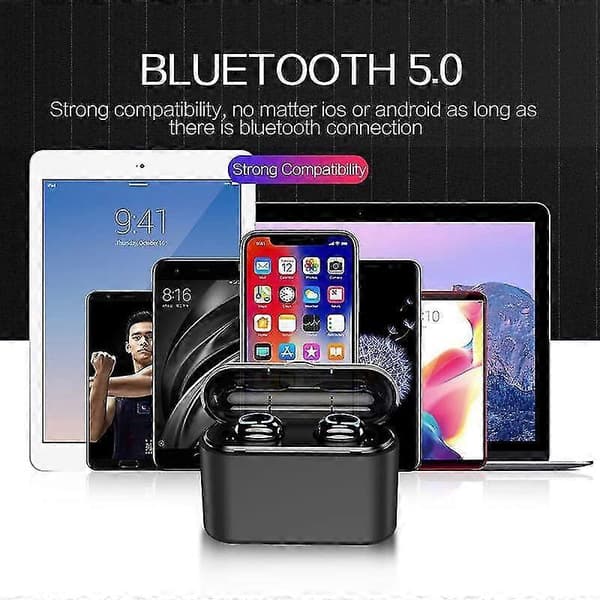Tws Bluetooth Headset 5.0 Laddningsfack Mobil Ström Bluetooth Headset E