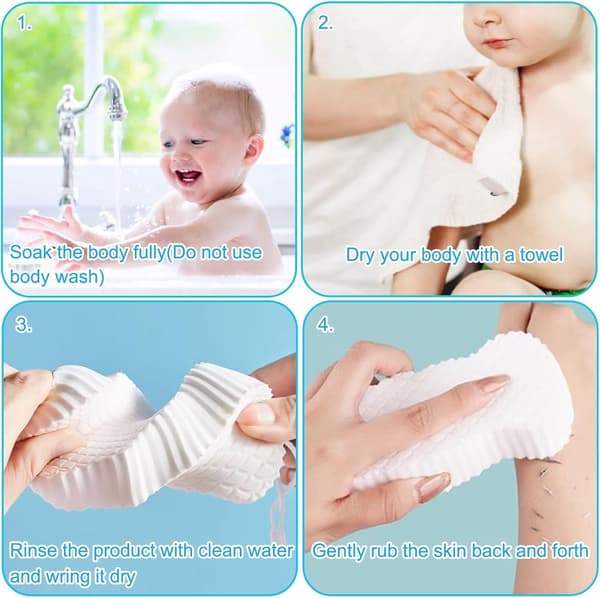 4 Pieces - Bath Sponge - 13*3*6.5 cm - Scrub Miracle Sponge - Ultra Soft Bath Sponge - Exfoliating Bath Sponge