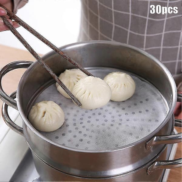 30 st kök engångs non-stick ångkokare bullpapper dumplings pad matlagningsverktyg