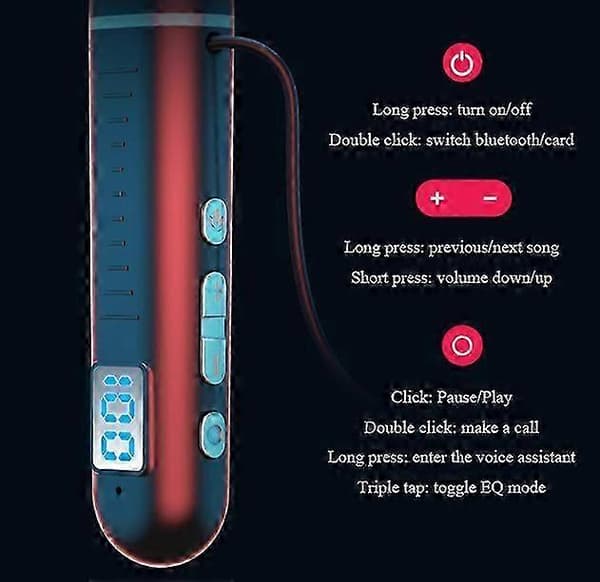 Nackband trådlöst bluetooth-headset black