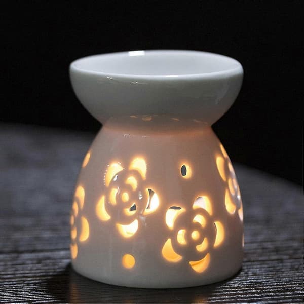 Telys Voks Smeltevarmer, Romantisk Keramisk Telysestake, Urne Hjemmedekorasjon Eterisk Olje Røkelse Aroma Diffuser A