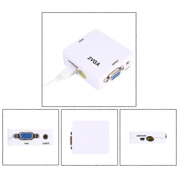 Mini HDMI2VGA-muunnin USB-kaapelilla 1080P-sovitinmuunnin
