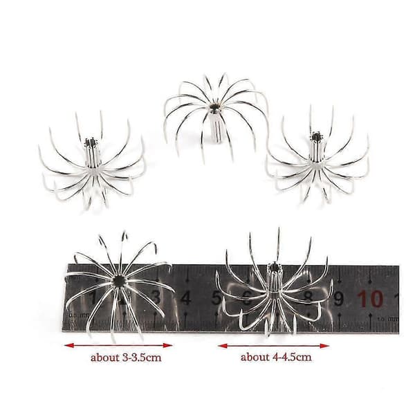 10 stk blekksprutjiggkrok i rustfritt stål blekksprutkrok simuleringsagn 2,8 cm Silver 4.0cm 4.0cm
