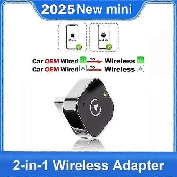 Ny trådlös Carplay/Android Auto-adapter för Android-bilanslutningsbox, trådbunden till trådlös Ai Box USB-dongel, Plug and Play