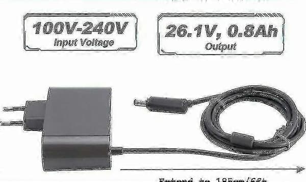 Oplader til V10 V11 V12 V15 støvsugeradapter, grå