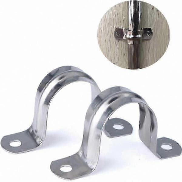 30-pack 20 mm U-formade rörklammer, hållbart 304 rostfritt stål för säker rörfixering