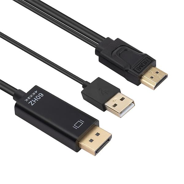 USB-omformerkabeladapter HDMI-kompatibel til DisplayPort-adapter Aktiv skjermomformer