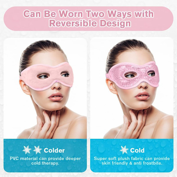 Kylmask för ögon, återanvändbar gelmask för svullna ögon, varm/kall terapi för huvudvärk 1PCS