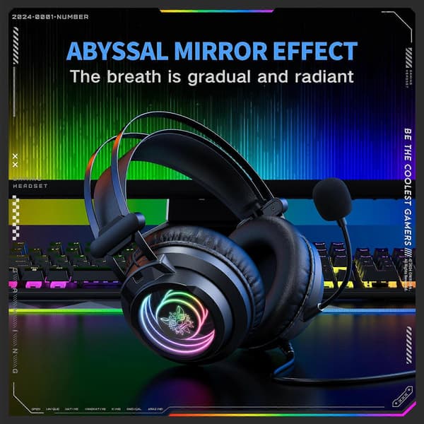 ONIKUMA X80 Abyssal Mirror Effect Gaming Hovedtelefoner Svart