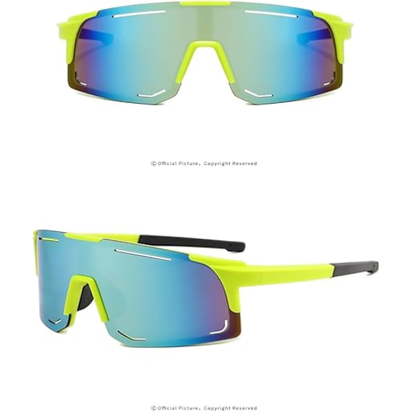 Polariserte solbriller for menn og kvinner, farget speillinse, UV-beskyttelse, ski, sykling, løping, strand, fiske Yellow-yellow