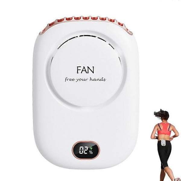 Bærbar halsventilator USB genopladelig bordventilator Mini køle-rejse-hængeventilator White One Size