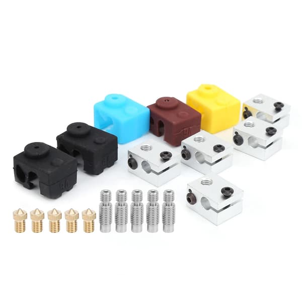 3D-skriver varmeblokk M6 ekstruder halsrør dyse silikondekselsett for Makerbot MK7 MK8
