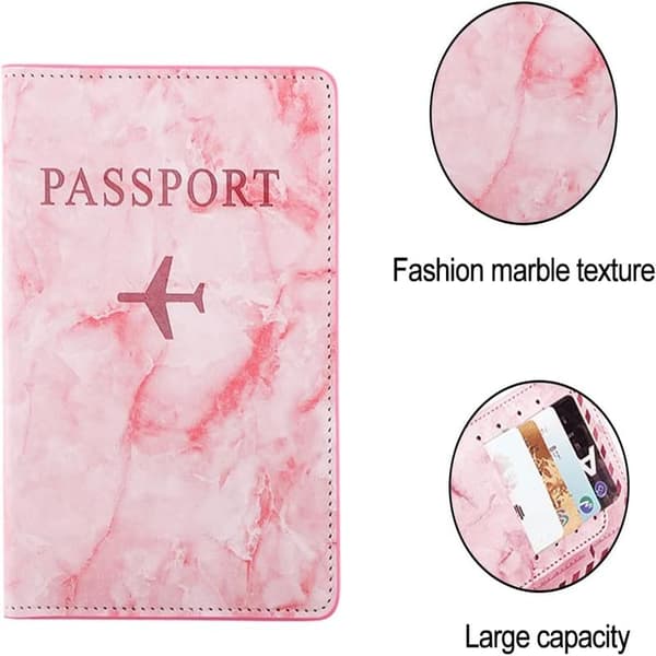 Pasfodral, Pasfodral, Pasfodral med RFID-beskyttelse, Pasholder til kvinder og mænd (Pink)