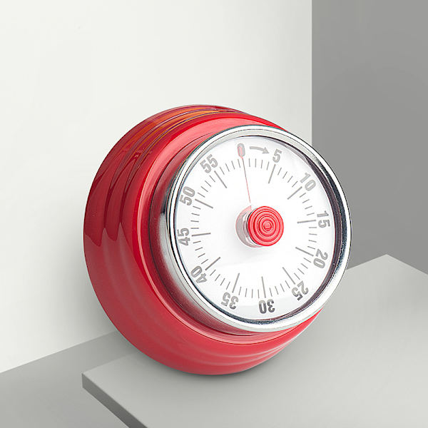 Timer Retro rød Metal