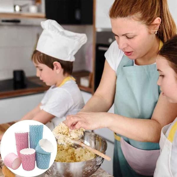 Cupcakeforme, 100 stk. Muffinforme Muffins Cupcake Cupcake Wrappers Papir Engangs Kage Bagekop Muffins Bageforme til Fødselsdag (Blå Pink)
