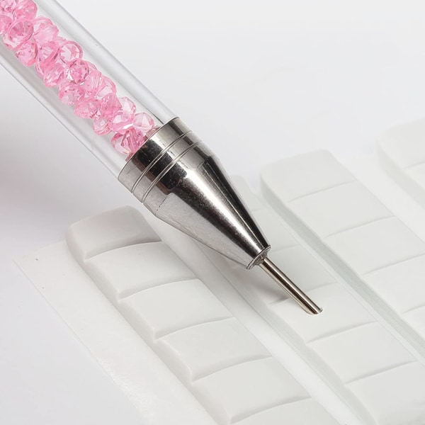 Piece Dotting Picker -kynä, kynsikynä, kaksipäiset nail art , kynsien yksityiskohtien siveltimet, tee-se-itse- nail art manikyyrityökaluille (ruusunpunainen)