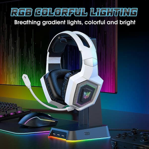 ONIKUMA GT806 Tri-modus Bluetooth 2.4G kablet E-sport spillhodesett White