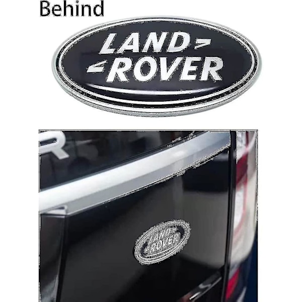 Land Rover Grille Badge Sticker - 2 stk Oval Bagklap Badge til Land Rover Range Rover (sort)