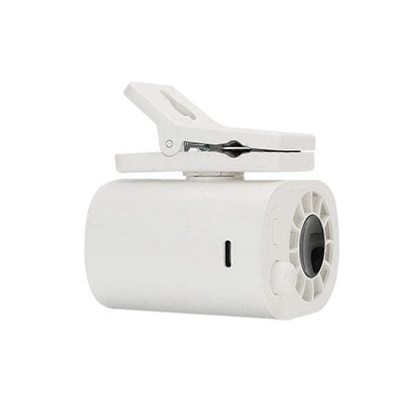 Bil Clip-on Ventilator med LED Display 100 Hastigheder Justerbar til Paraply Camping White One Size