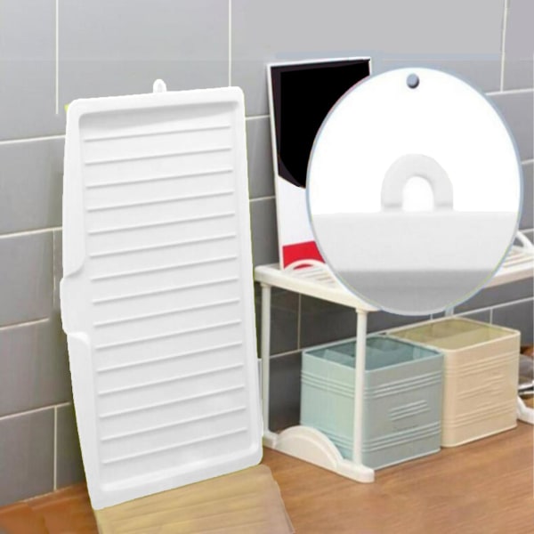 Kjøkkenoppvaskstativ med dreneringssystem Hurtigtørkende plassbesparende design Avløpsbrett Bestikkskåler White