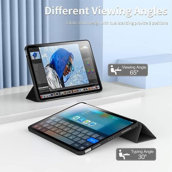 2026 senaste explosion Skyddsfodral med Ställ för iPad Air 5:e/4:e Gen 10.9\", Auto Wake/Sleep[JUN]