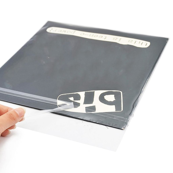 50 stk Ytre ermer Rynkefri Singles Oppbevaringspose Seal Vinyl Records Bag Flat Pocket Clear Container Protecter