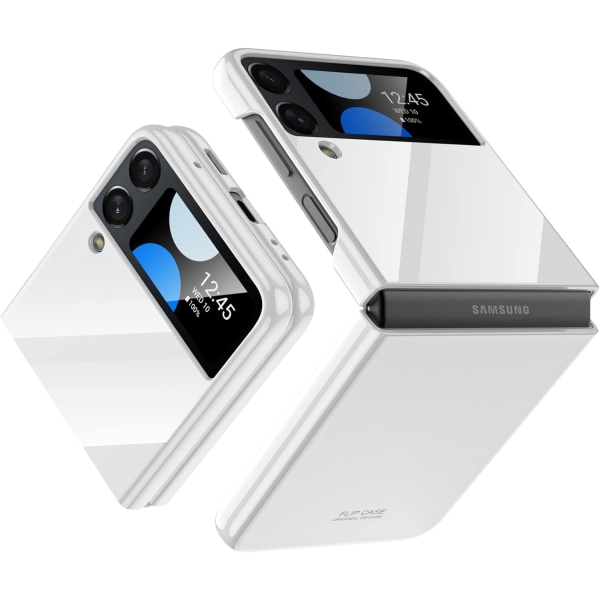 Tunt case för Samsung Galaxy Z Flip 4, Galaxy Z Flip 4 case, skyddande hårt PC cover Anti-halk stötsäkert för Z Flip 4 (blank vit)