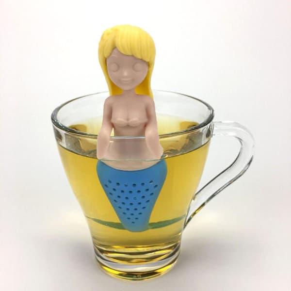 1 havfrue silikongel tebrygger, kaffe tefilter, silikongel ge