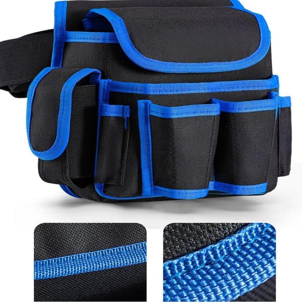 Professional Tool Pouch, Tool Bag, Electrician Tool Belt, Tool Holder Belt (Blue)