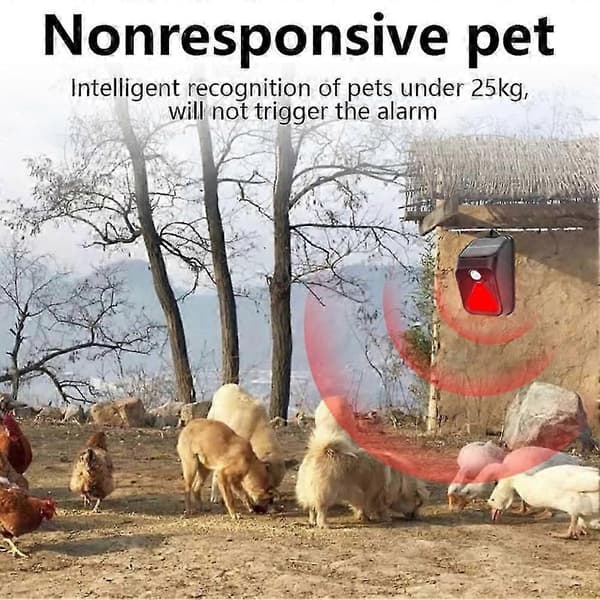 Solar bevægelsessensor alarm lampe udendørs sol sirene Red