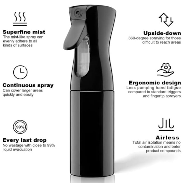 200 ml vattensprayflaska för frisör Återanvändbara lätta vattensprutor för hårstyling Transparent