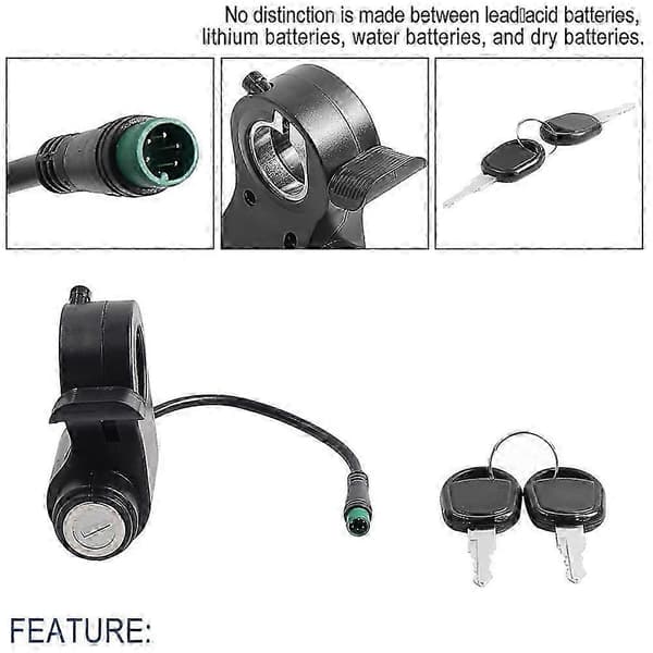 5-pin Throttle Switch Lock with Key Accessory for Kukirin G2 Max/G2 Pro ...