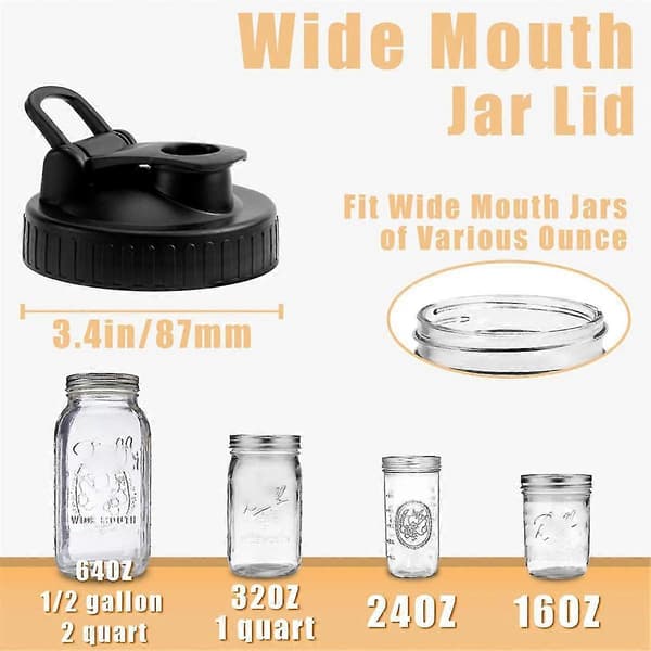 Hällpipslock för Ball Wide Mouth Mason Jars, lufttätt konserveringsburklock med snäpplock för dressinghällning, 4-pack