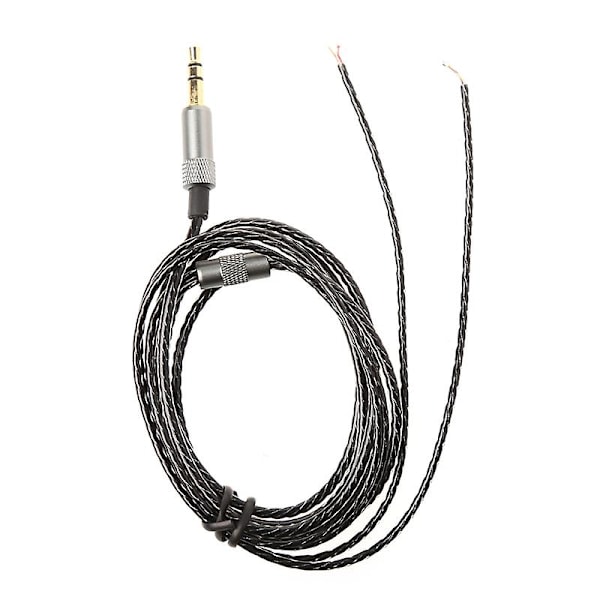 3.5mm Jack Diy Replacement Headphone Audio Cable Maintenance Wire Without Mic Black