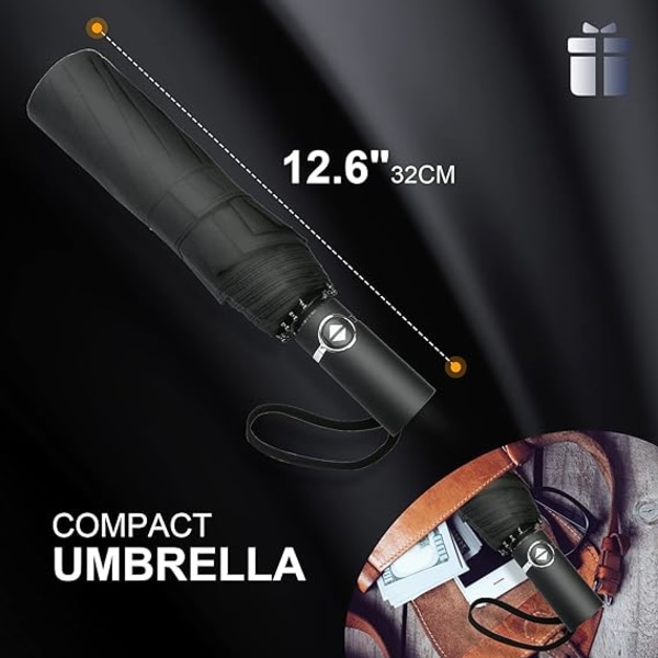 Helautomatisk sammenleggbar paraply, trippel paraply, åpning med én knapp for menn og kvinner, dobbel paraply for forretningsstudenter
