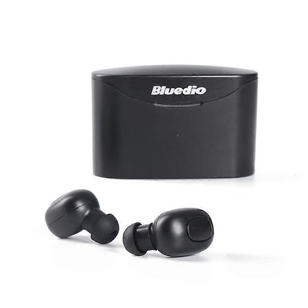 Bluedio TWS T-elf Bluetooth Version 5.0 In-Ear Bluetooth Headset med opladningsboks til hovedtelefoner Svart