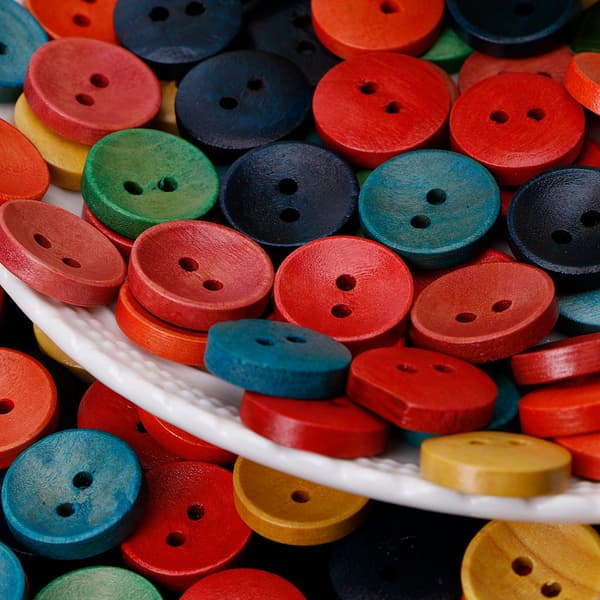 100 stk. blandede træknapper 2 huller 15 mm syning scrapbooking gør-det-selv håndværk