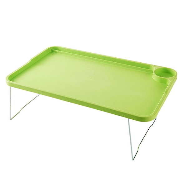 Sammenklappeligt bærbart bord med skridsikre ben Høj stabilitet Stærkt bærende bærbart sammenklappeligt sengebord med kopholder til studerende Green