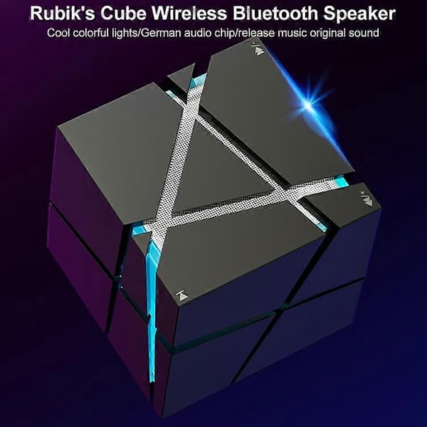 Qone 2 Cube Mini Bærbar Kort Trådløs Bluetooth Højttaler Black