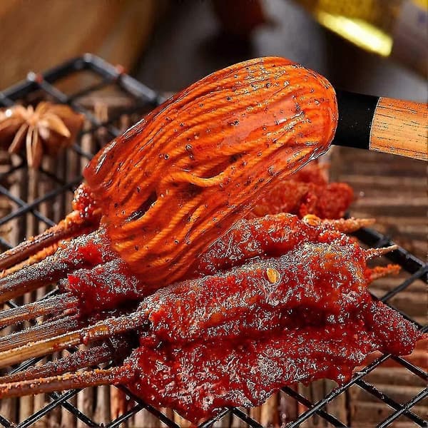 18 tommer moppe træ langt håndtag med 4 ekstra udskiftningshoveder til grillning og rygning