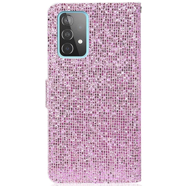 Glitrende pulver Full beskyttelse Mobiltelefonveske Stativ Lommebokdeksel til Samsung Galaxy A33 5G Pink Style E Samsung Galaxy A33 5G